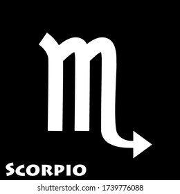 Logo of the zodiac sign Scorpio in vector on a white background.