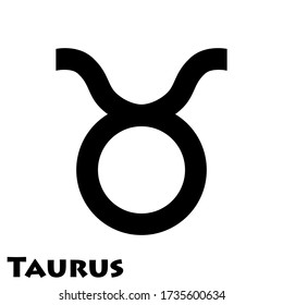 Logo of the zodiac sign Taurus in a vector on a white background.