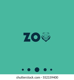 Logo For The Zoo. Lion Silhouette. Zoo, Font, Lettering.