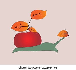 logo,background aplle and snail leaf