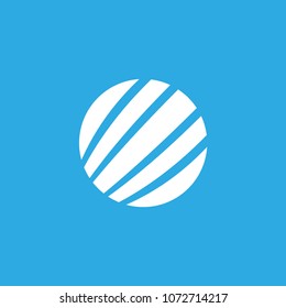 logo-circle symbol with inclined lines for water-related products brand