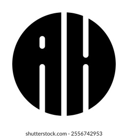 logogram black white simple letter ah