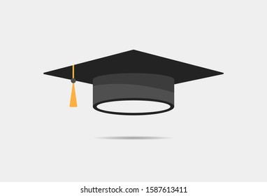 Logogram Graduation cap logo design. vector illustration