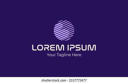 logogram pictogram abstract planet, round shape, with number 3 in modern and unique style