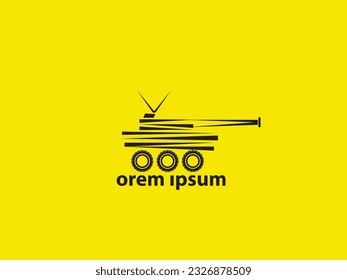 logo,illustration,vector tank on yellow background eps 10