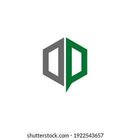 Logoletter D y P. Emblemas abstractos, conceptos de diseño, logotipos, elementos de logotipo