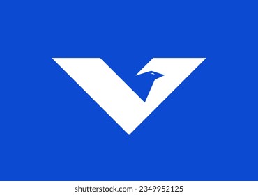 Logomark based on letter 'V' ingeniously conceals an eagle symbol within negative space, capturing vision and freedom