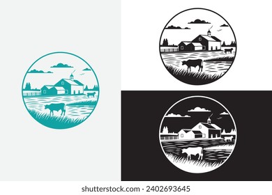 marca logarca para un logotipo de granja blanco muestra diseño limpio arte 