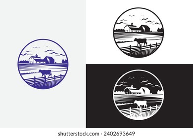 logomark for a farm white logo sample clean design art 