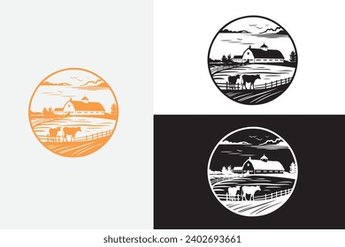 logomark for a farm white logo sample clean design art 