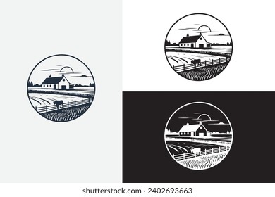 logomark for a farm white logo sample clean design art 