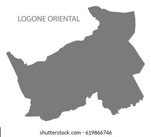 Logone Oriental Chad region map grey illustration silhouette
