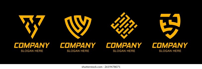 Vetor de modelos de logotipos e emblemas. Elementos de design abstratos para decoração em estilo minimalista moderno. Coleção de logotipos dos botões.