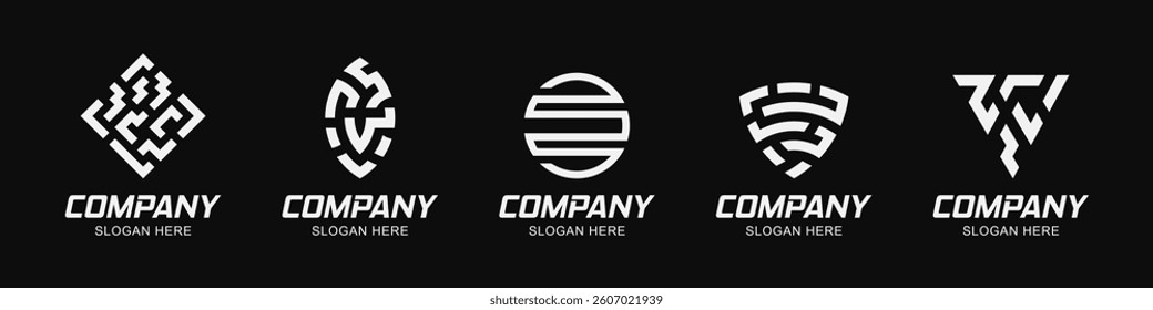Logos and badges templates vector. Buttons logo collection. Abstract design elements for decoration in modern minimalist style.