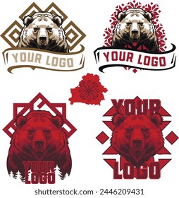 Logos with a bear in Slavic style