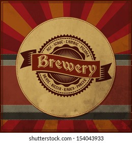logos beer retro styled label of beer excellent as a template of advertising editable layered vector logos beer classic cream ritual real texture bar isolated black anniversary mark froth celebration