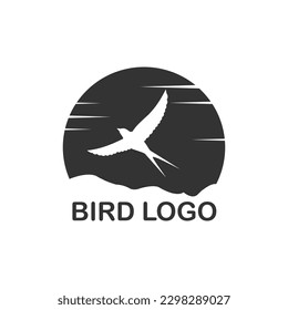 logos with bird in flat design