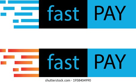 logotipos en negro y azul con las palabras "pago rápido". logotipo del sistema de pago