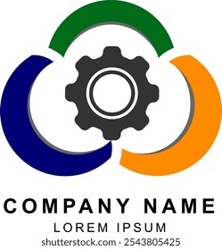logotipos para empresas e assim por diante, na forma de nuvens e engrenagens