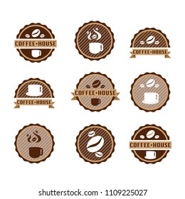 Logos for cafe, coffee house, set of logos.