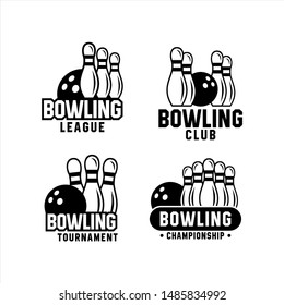 Logos Championship Tournament Bowling Set Stock Vector (Royalty Free ...