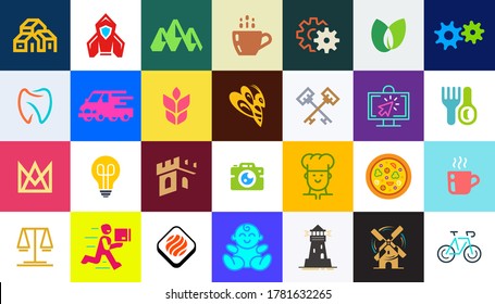 Logos collection. Abstract logos set. Icon design. Template elements