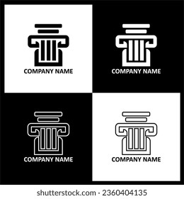 logotipos para empresas establecidas y grupos en blanco y negro