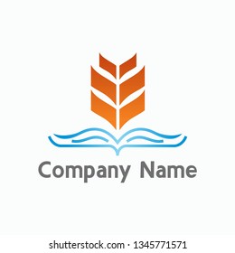 logos with the concept of books, plants and science