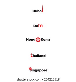 Logos concepts for few cities and country 