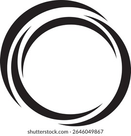 Os logotipos representados são um design abstrato e circular com múltiplas linhas curvas concêntricas ou quase concêntricas dentro de uma forma circular maior.