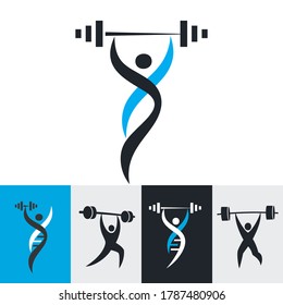 Logos design, icons, signs for healthy life, fitness & holistic health, optimizing health. Vector illustration.
