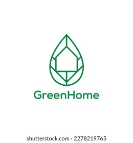 logos designed with a combination of leaf and houses and green that has a comfortable and natural impression.
