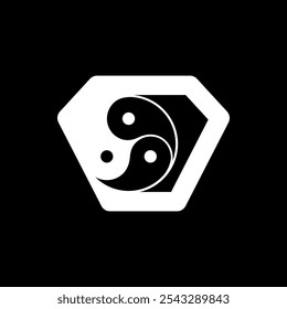 Los logotipos son el diamante y el yin yang. Esquema y único.