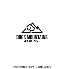 logos dog logo puppy mountain icon silhouette animal animals pet shop online shop dog food animal food animal care hill