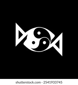 Logos are the fishes and yin yang. Outline and unique.