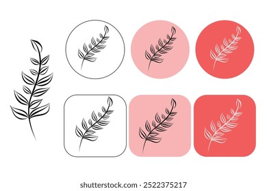 Logos of flower in a minimal linear style. For packaging cosmetics, beauty Studio, tattoo, Spa, manicure, jewelry
