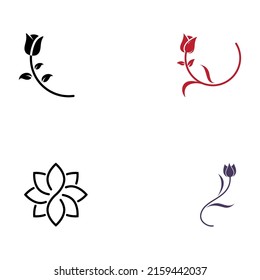 Logos of flowers, roses, lotus flowers, and other types of flowers. By using the concept of vector design.