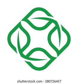 logos of green leaf botany logo template - icon vector