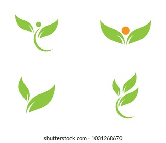 Logos of green leaf ecology nature element vector icon
