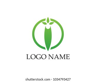 Logos of green leaf ecology nature element vector icon