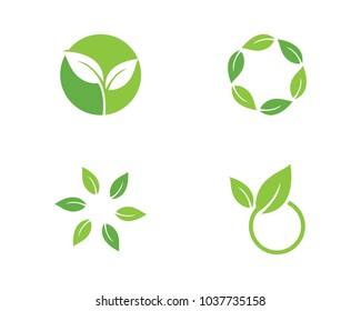 Logotipos de ecología verde elemento de naturaleza icono vectorial