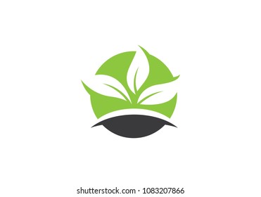 Logos of green leaf ecology nature element vector icon