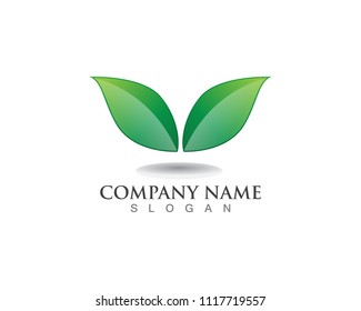 Logos of green leaf ecology nature element icon