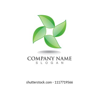 Logos of green leaf ecology nature element icon