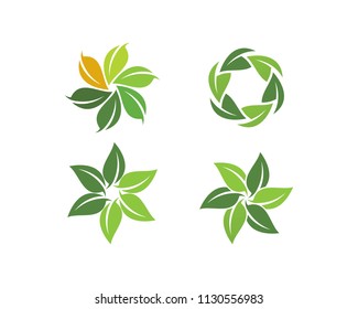 Logos of green leaf ecology nature element vector icon