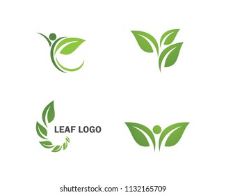 Logos of green leaf ecology nature element vector icon