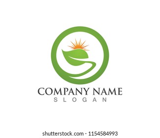 Logos of green leaf ecology nature element vector icon