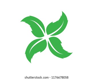 Logos of green leaf ecology nature element vector icon