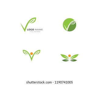 Logos of green leaf ecology nature element vector icon