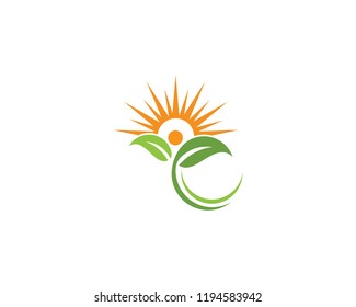 Logos of green leaf ecology nature element vector icon